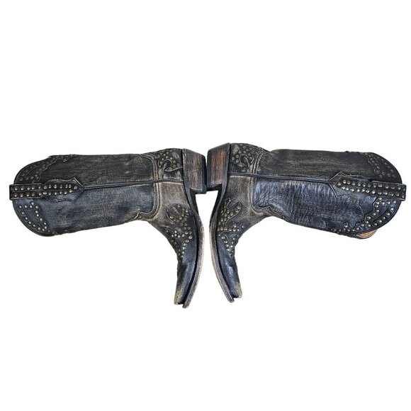 Stetson Black and Brown Heeled Boots - Picture 6 of 12